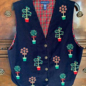 Karen Scott Navy Holiday Vest